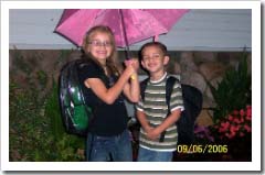 Allison and Ryan head to school on Wednesday.