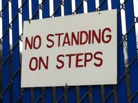 No standing on steps, please